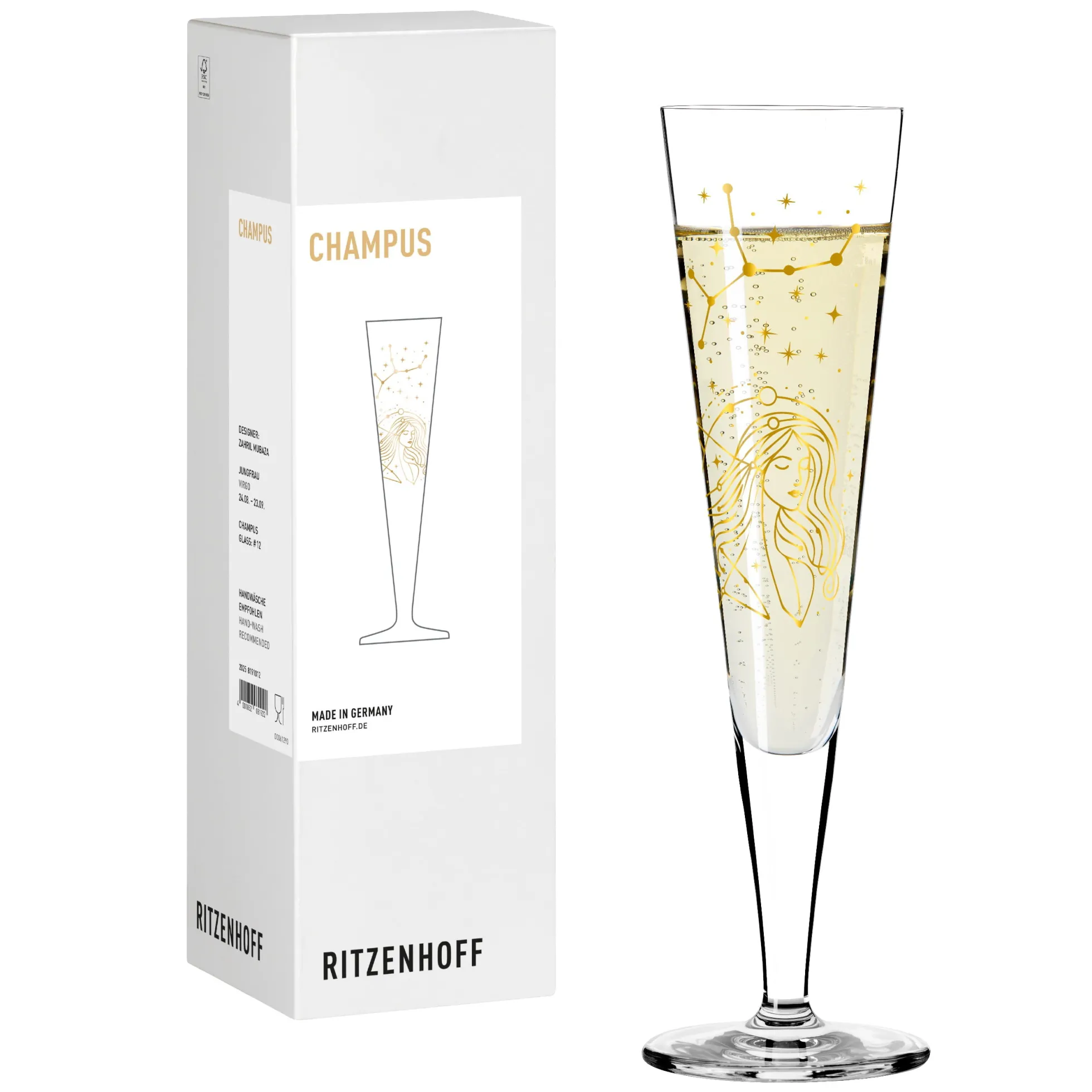 Ritzenhoff astro champagnerglas #12 jungfrau