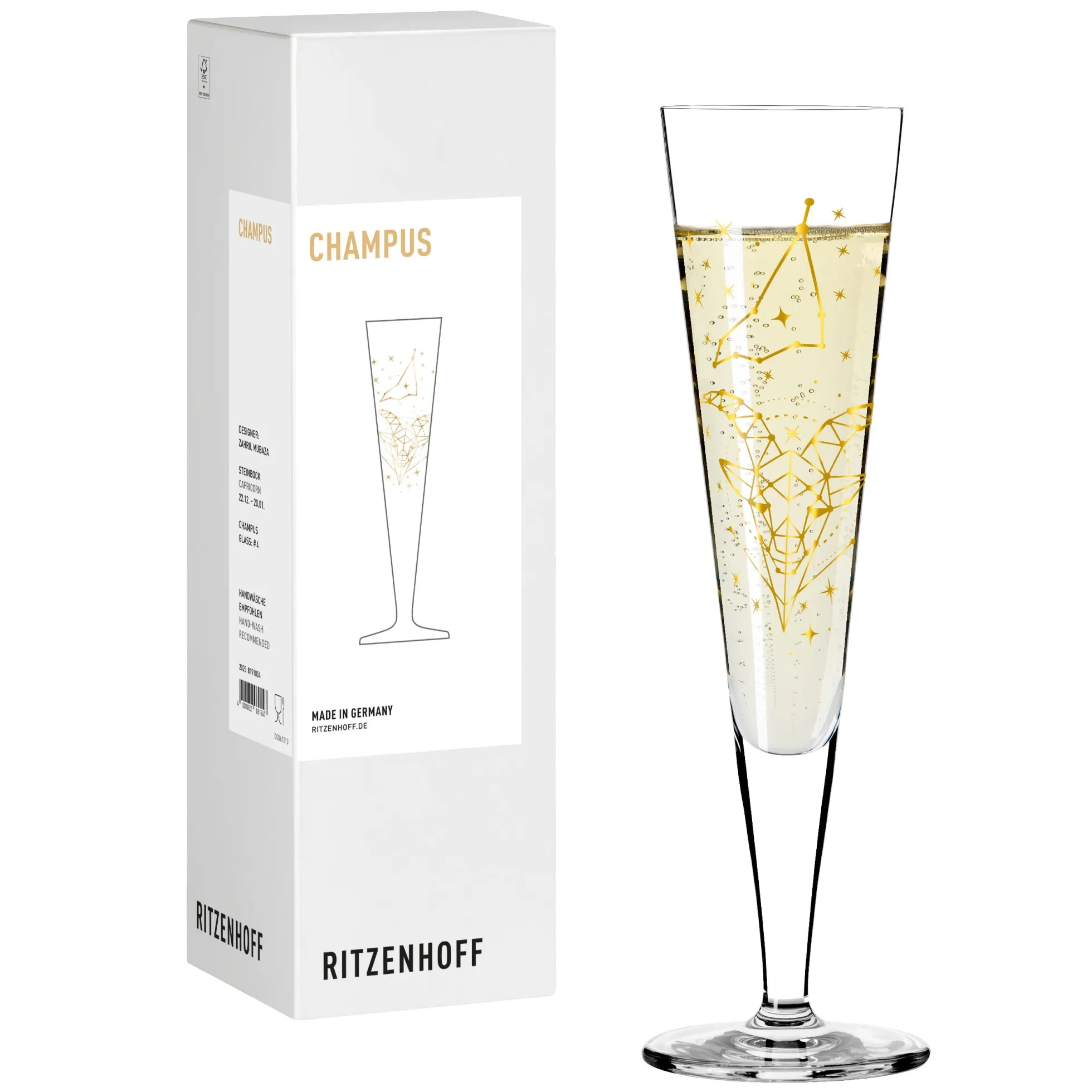 Ritzenhoff astro champagnerglas #4 steinbock