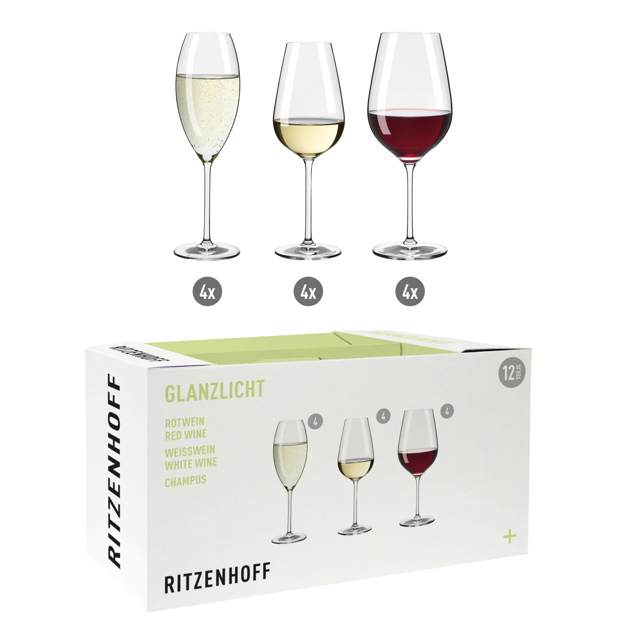 Ritzenhoff GLANZLICHT WEIN- UND CHAMPAGNERGLAS-SET H24