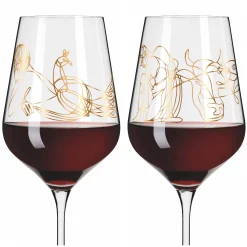 Ritzenhoff SAGENGOLD ROTWEINGLAS-SET #1, #2