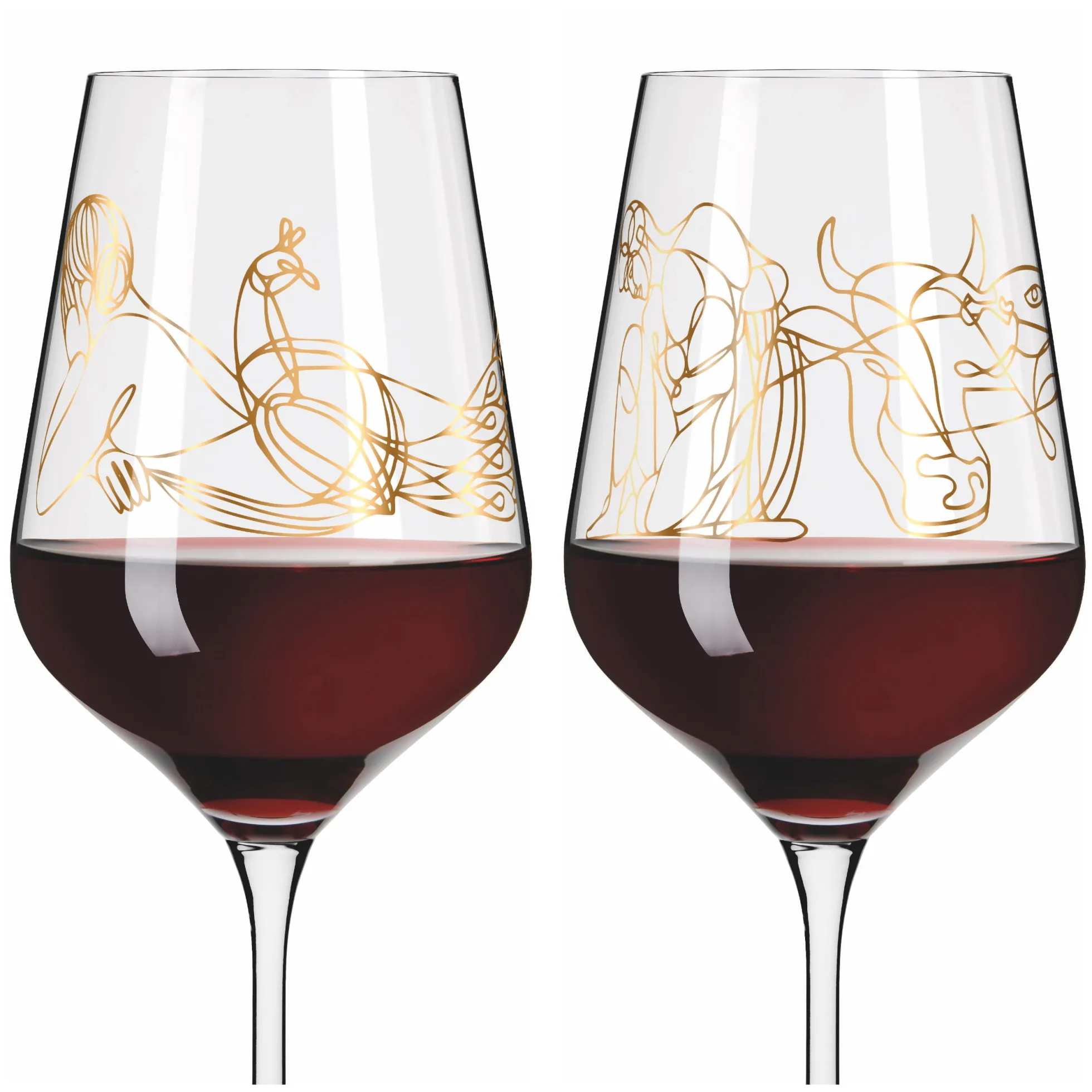 Ritzenhoff SAGENGOLD ROTWEINGLAS-SET #1, #2