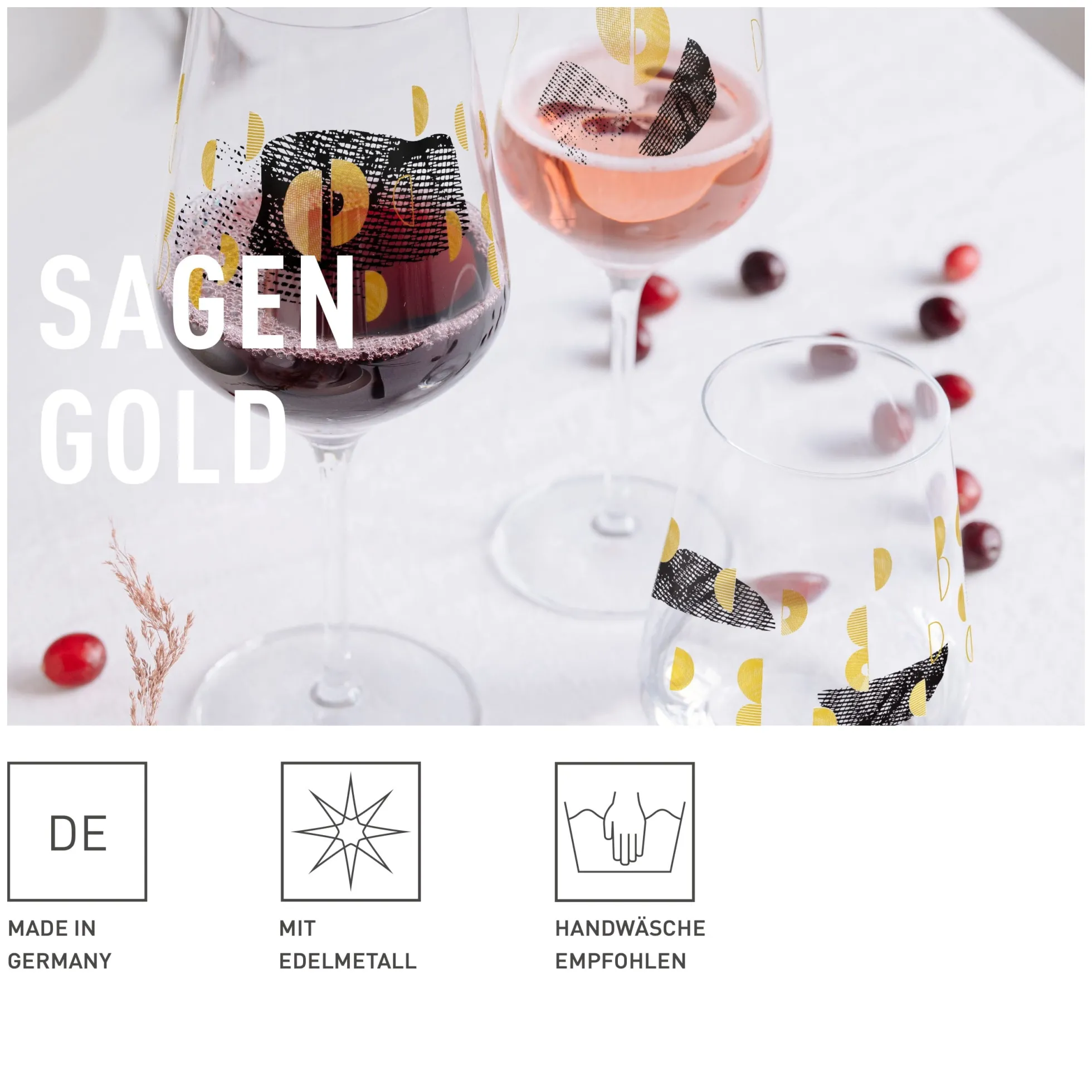 Ritzenhoff SAGENGOLD ROTWEINGLAS-SET #3, #4