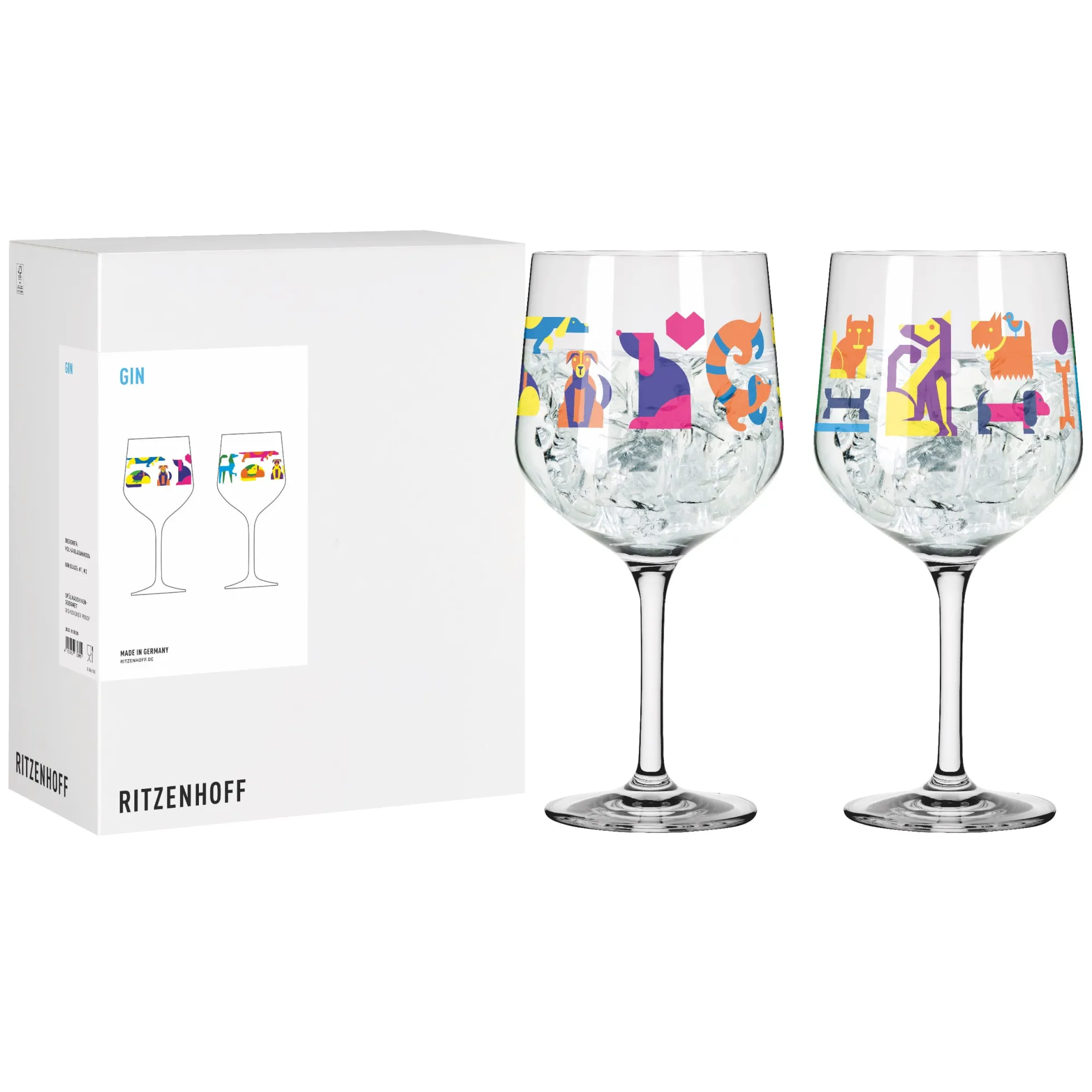 Ritzenhoff tierisch glücklich ginglas-set #1 #2
